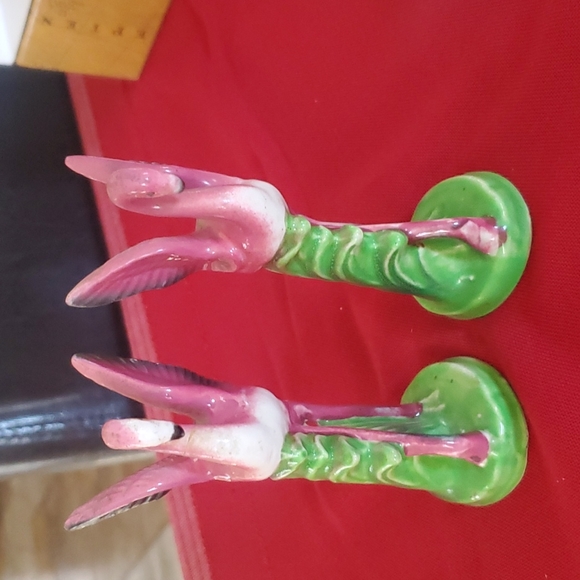 1950's Art Deco MCM Ceramic Pink Flamingo figurines - Picture 6 of 7
